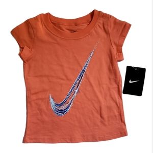 Nike BNWT Orange Short Sleeve Tee Shirt Girls Size 24 months